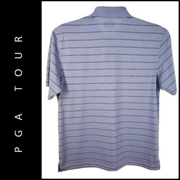 PGA Tour Men’s Pinstrip Polo Golf Shirt Size Large - Picture 8 of 8